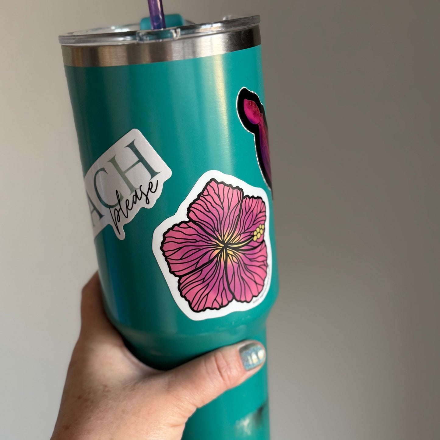 Pink Hibiscus High-Quality Vinyl Sticker
