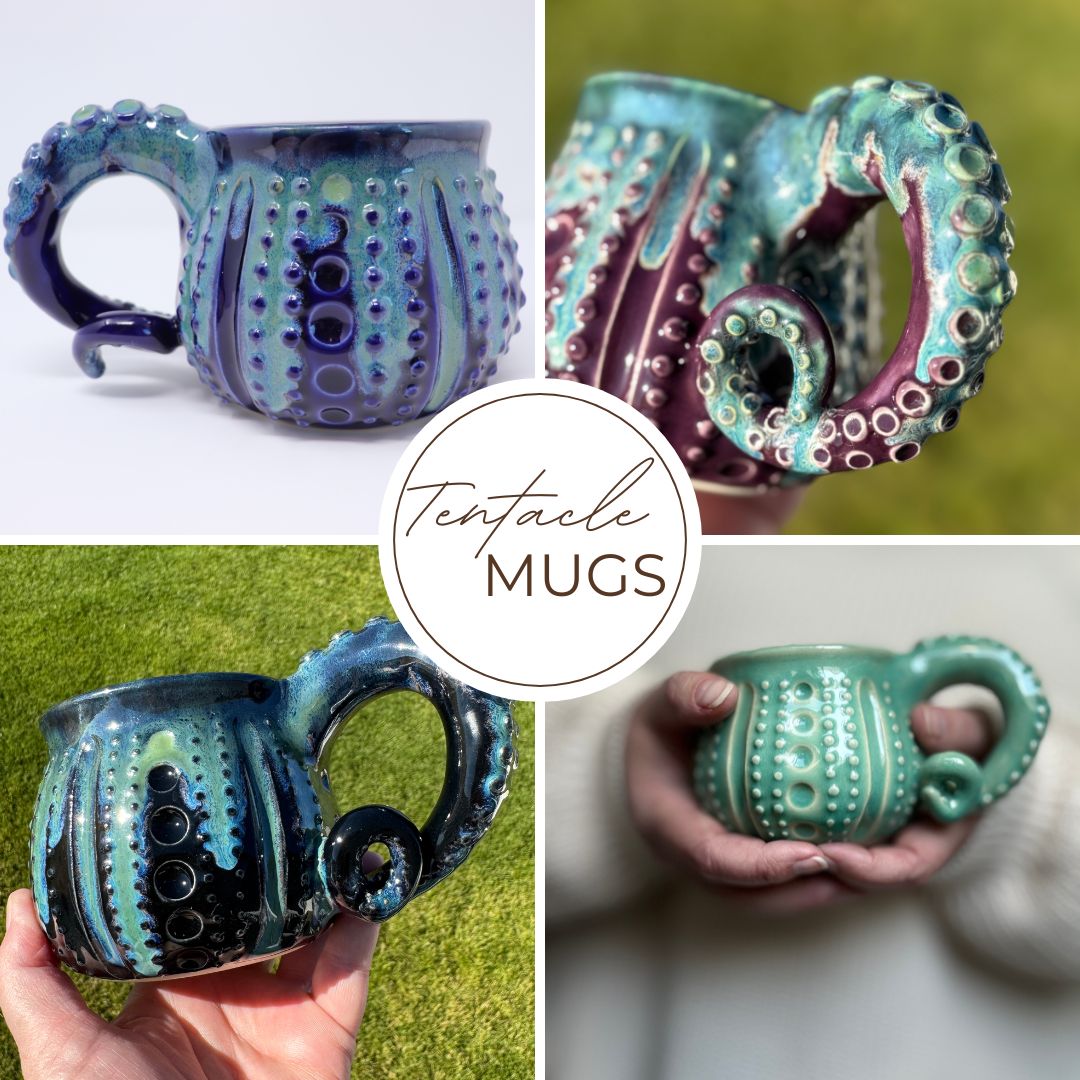 Tentacle-Handle Mug - Purple + Turquoise