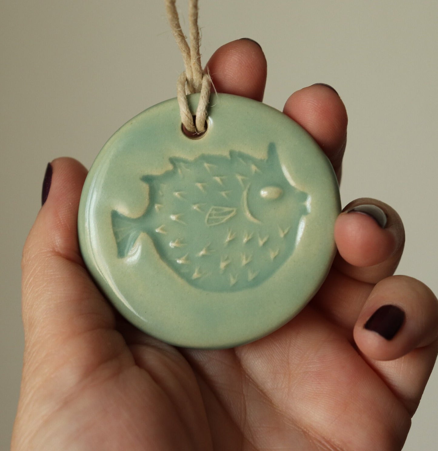 Pufferfish Handmade Ceramic Ornament Set