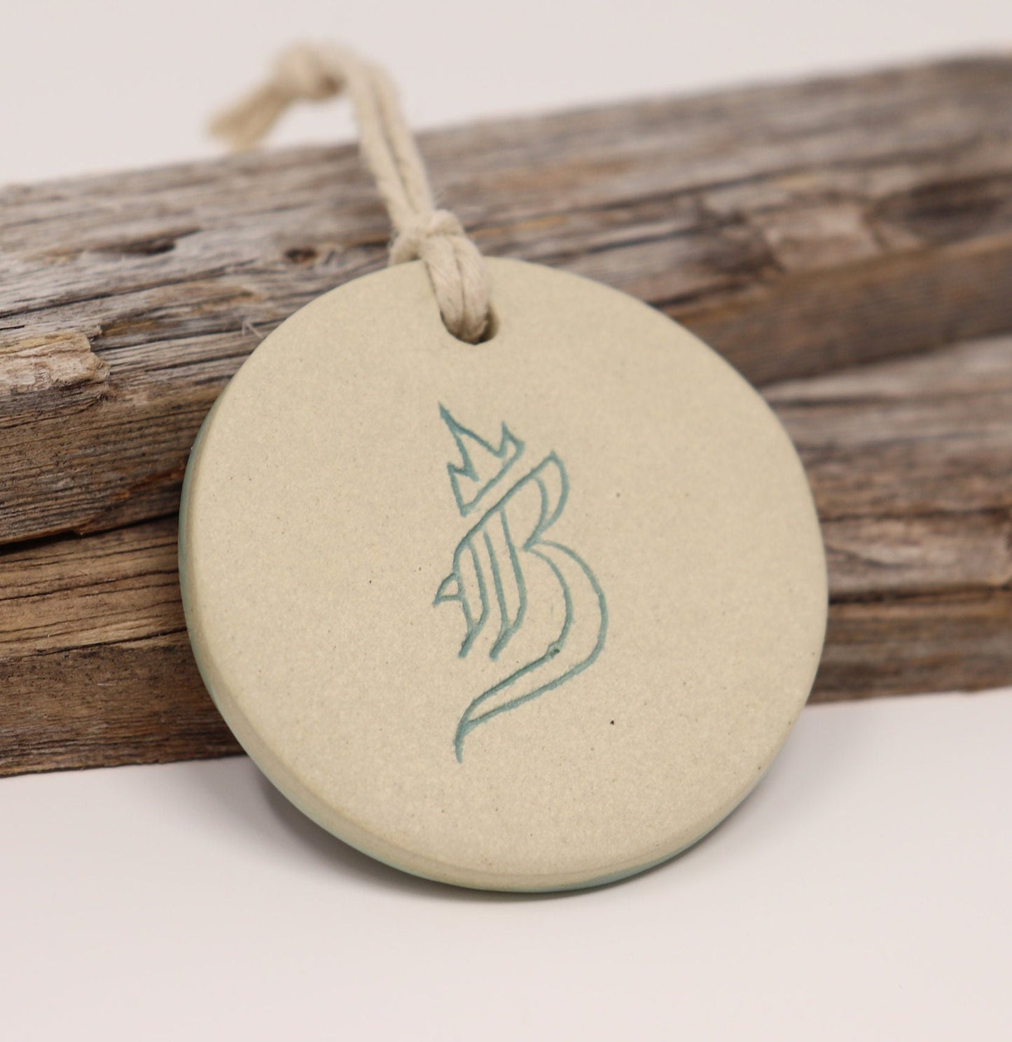 "Exhale" Aqua Pufferfish Handmade Ceramic Ornament