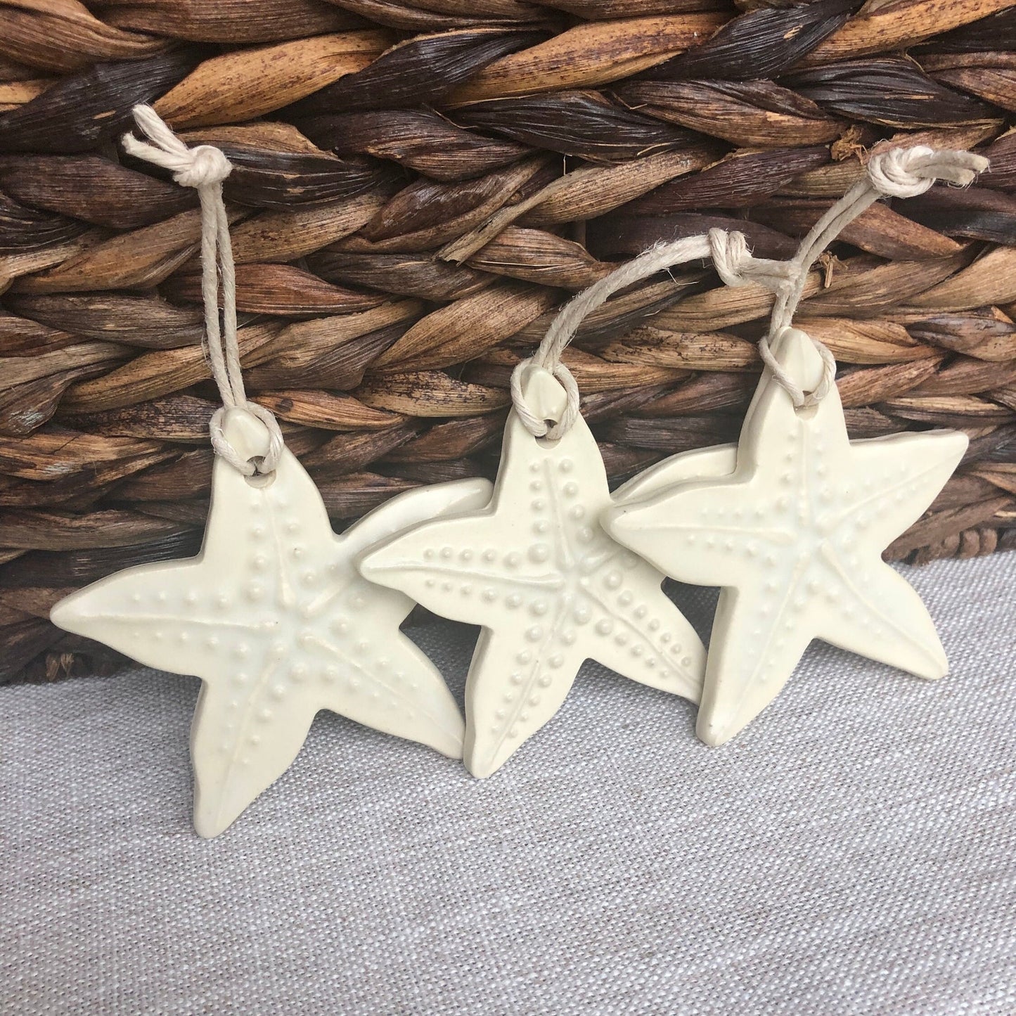 White Starfish Ceramic Ornament