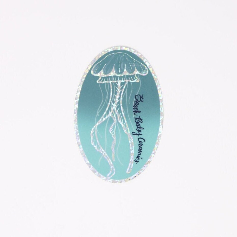 3" Jellyfish Glitter Sticker - Premium Vinyl