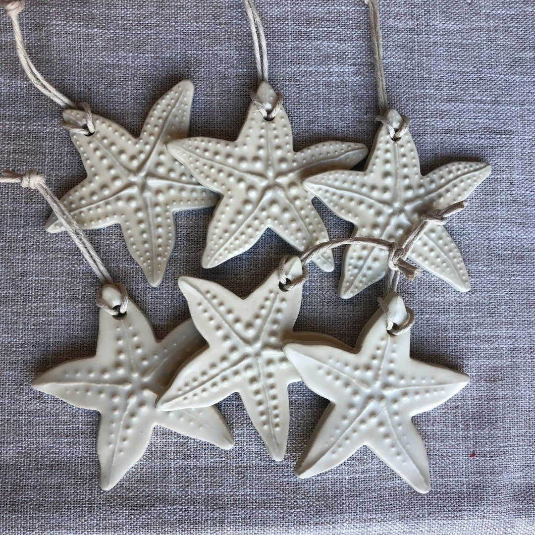 White Starfish Ceramic Ornament