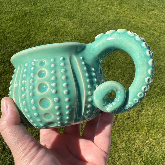 Tentacle-Handle Mug - Aqua