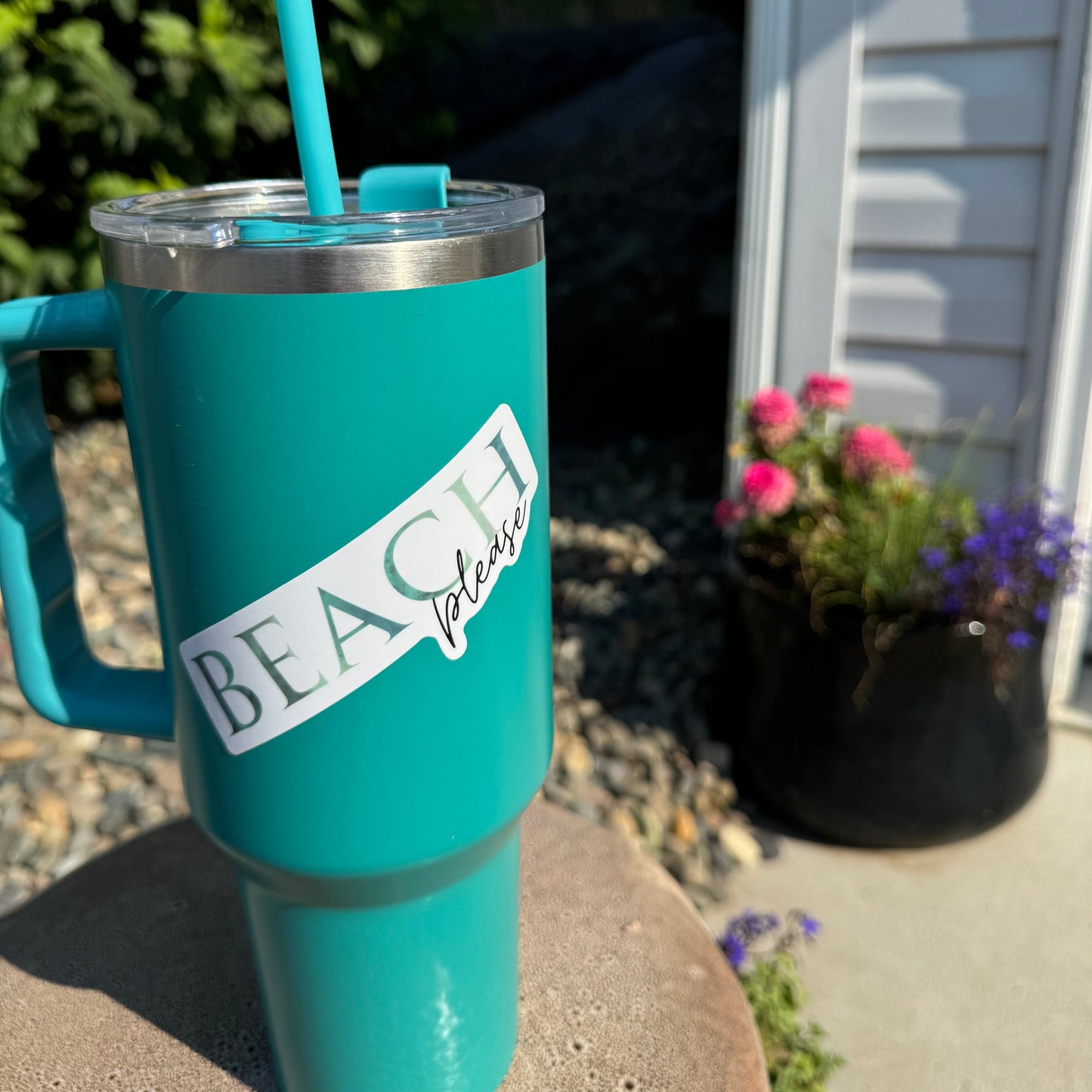 “Beach Please” High-Quality Vinyl Sticker