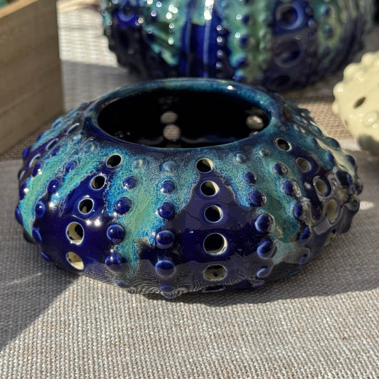 Sea Urchin Votive - Deep Blue + Turquoise