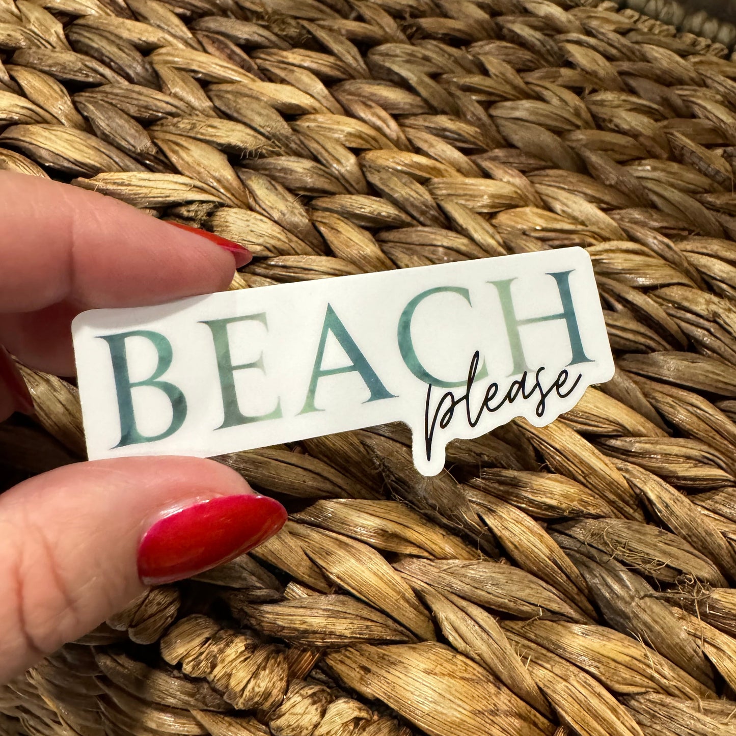 “Beach Please” High-Quality Vinyl Sticker