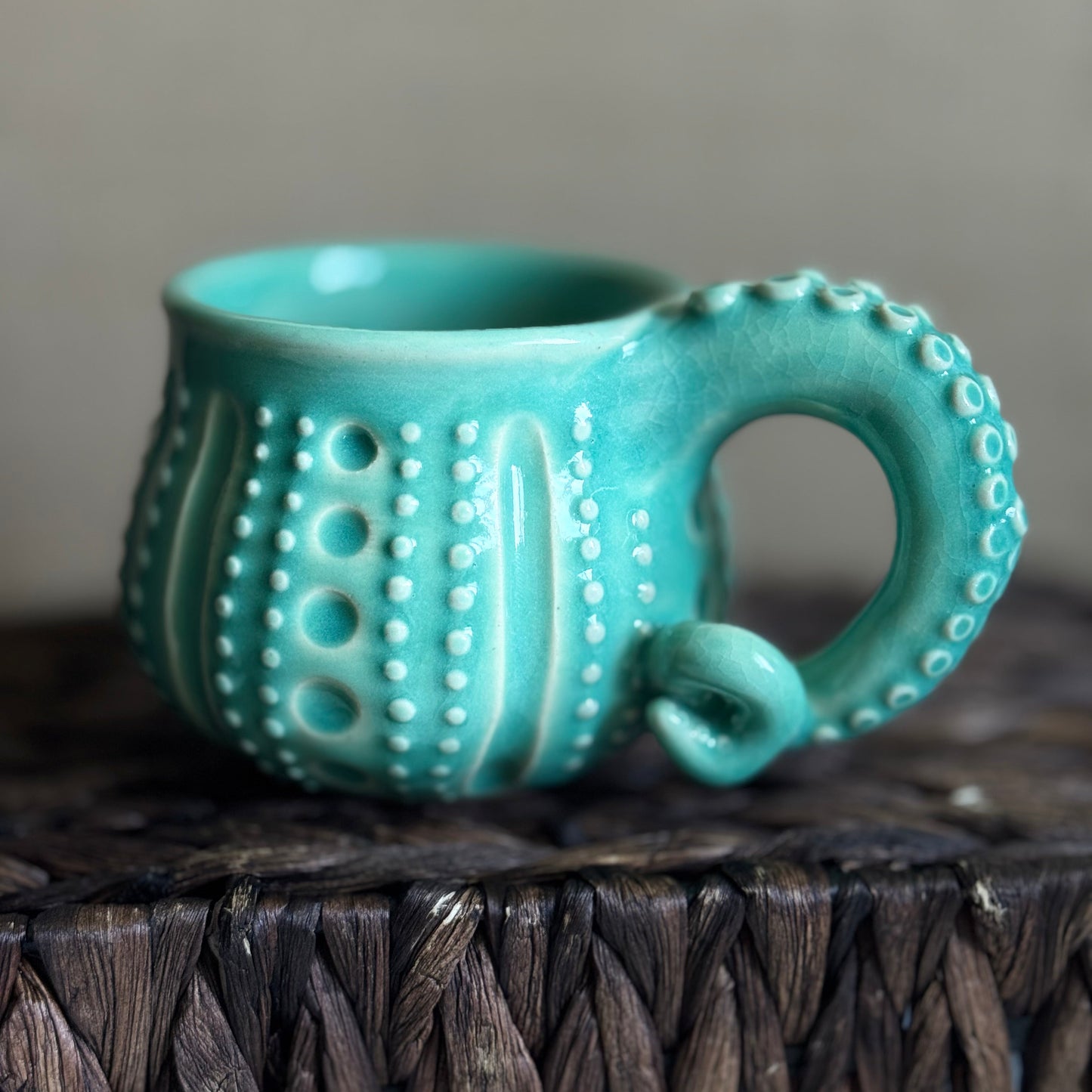 Tentacle-Handle Mug - Aqua