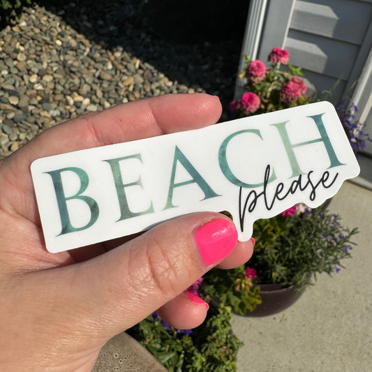“Beach Please” High-Quality Vinyl Sticker