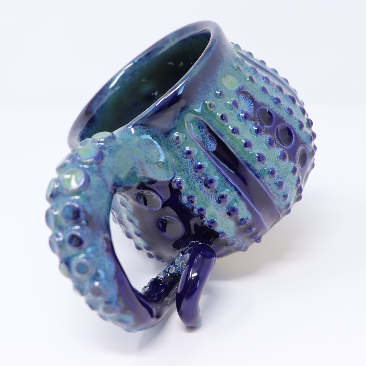 Tentacle-Handle Mug - Blue + Turquoise