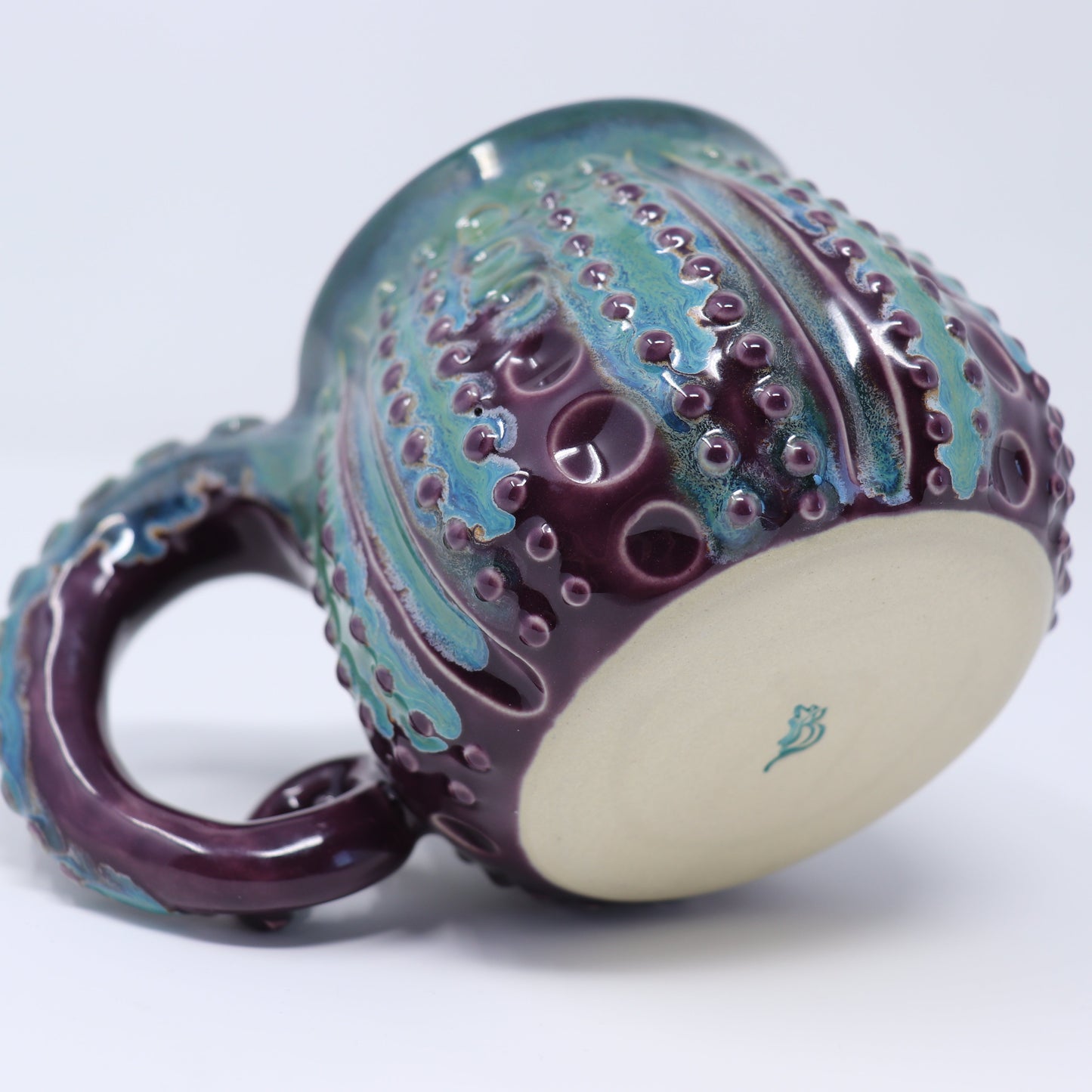 Tentacle-Handle Mug - Purple + Turquoise