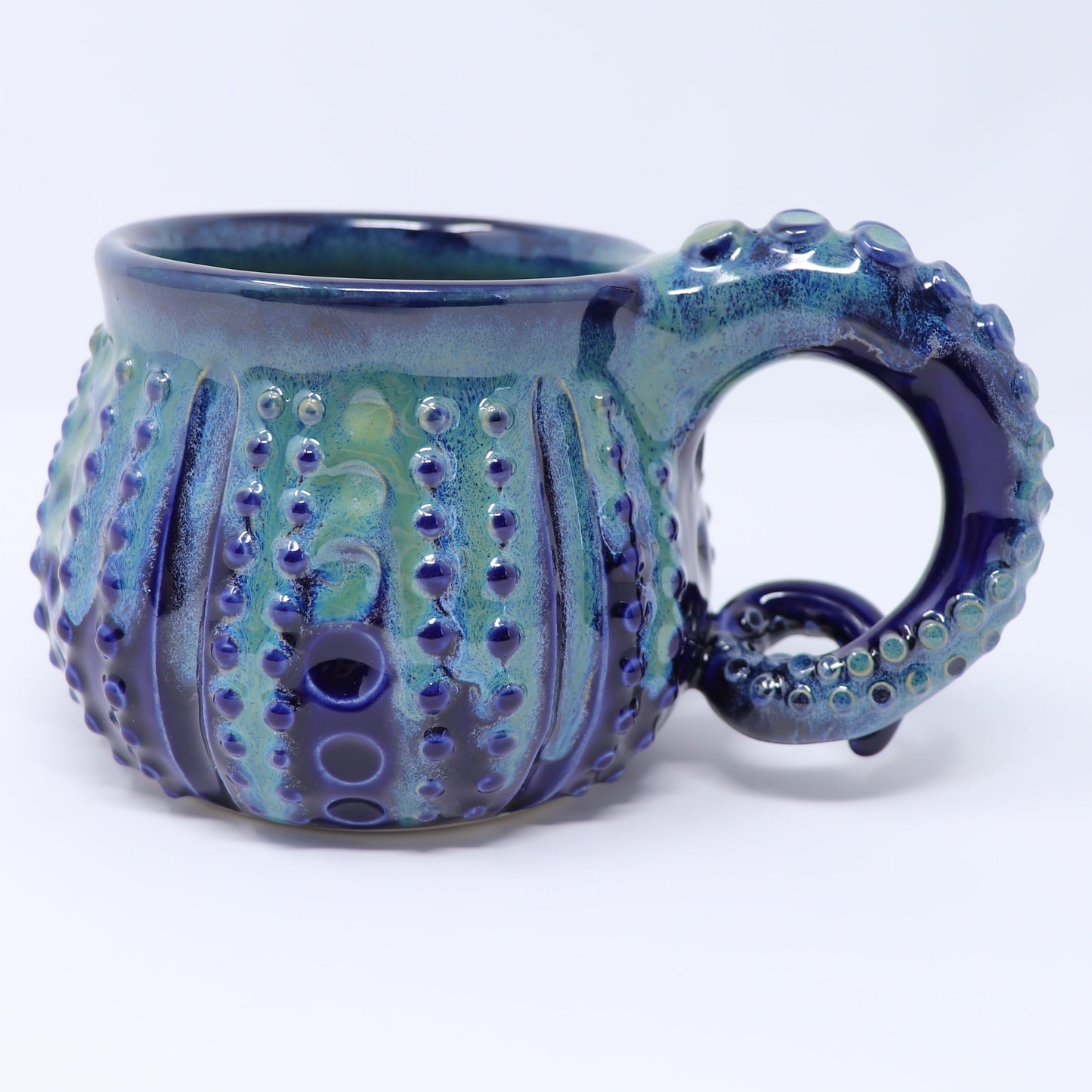 Tentacle-Handle Mug - Blue + Turquoise