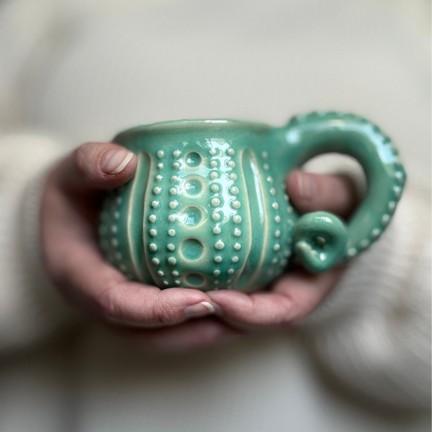 Tentacle-Handle Mug - Aqua