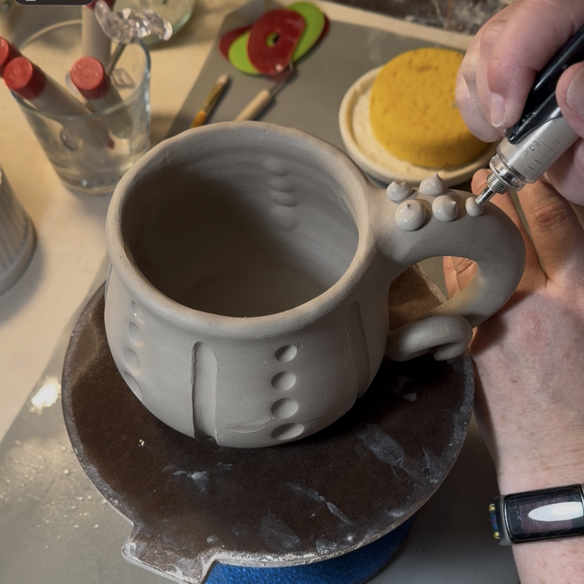 Tentacle-Handle Mug - Aqua