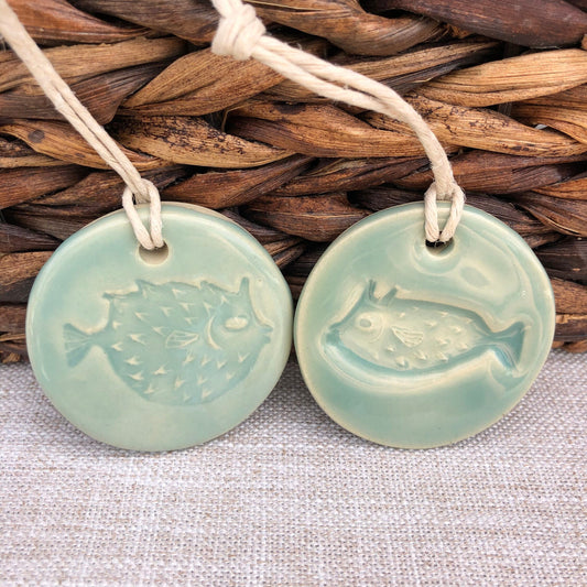 Pufferfish Handmade Ceramic Ornament Set