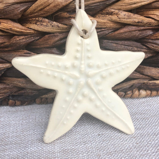 White Starfish Ceramic Ornament